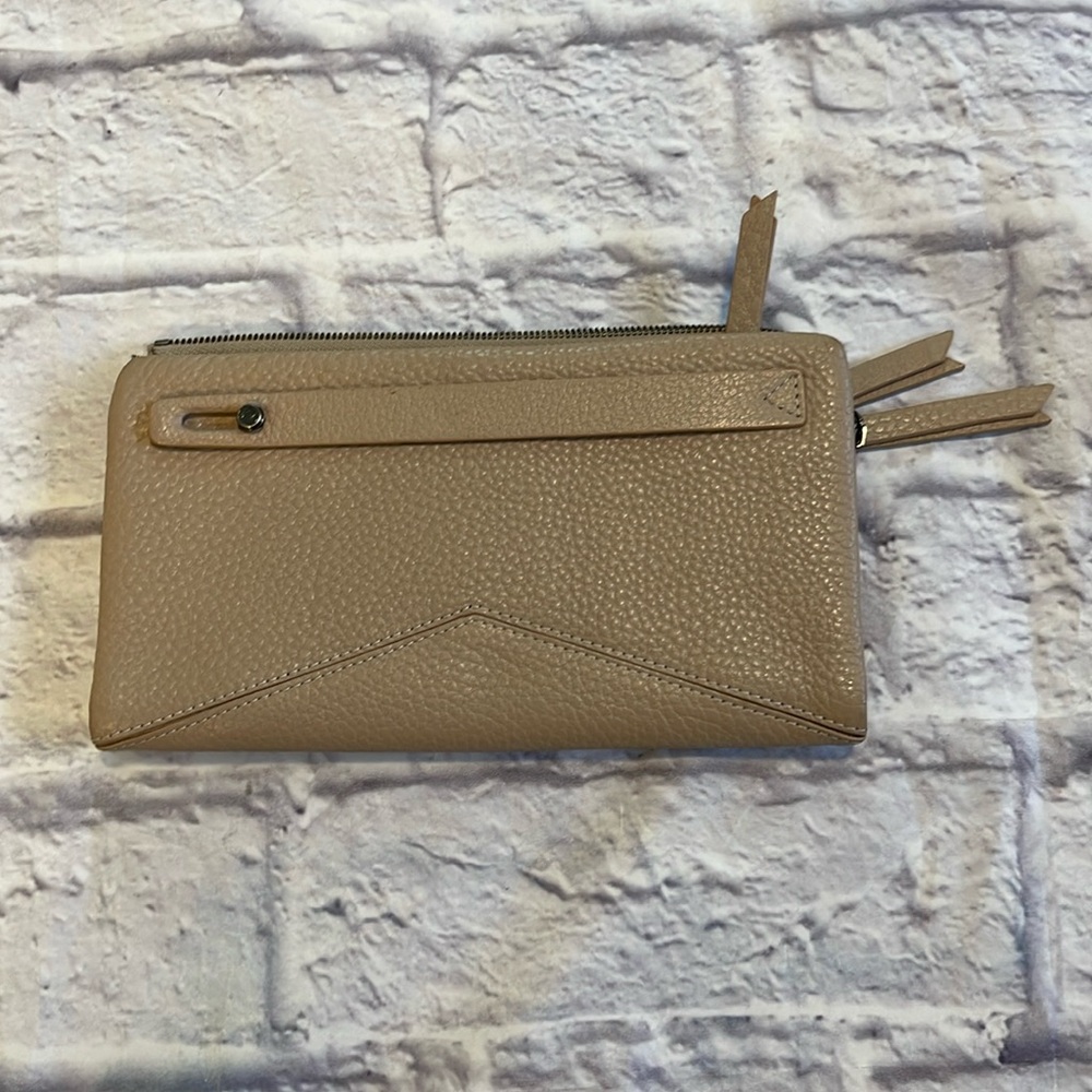 Philo Taupe Beige Clutch Foldover Wallet